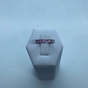 14k pink sapphire and diamonds ring